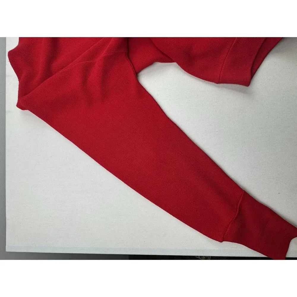 Vintage 90s Izod Cardigan Sweater XL‎ Button Red Made in USA Eclectic Grandpa